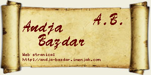 Anđa Baždar vizit kartica